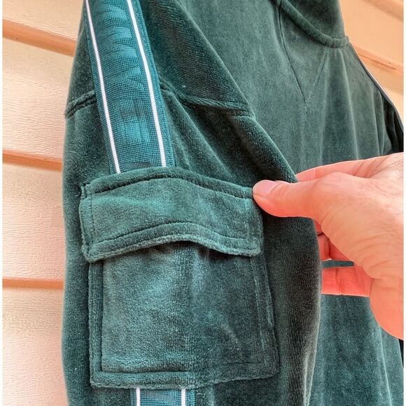 Tommy Hilfiger new tropical green velour, long sleeved, full zipper, sweater, S - Picture 8 of 11